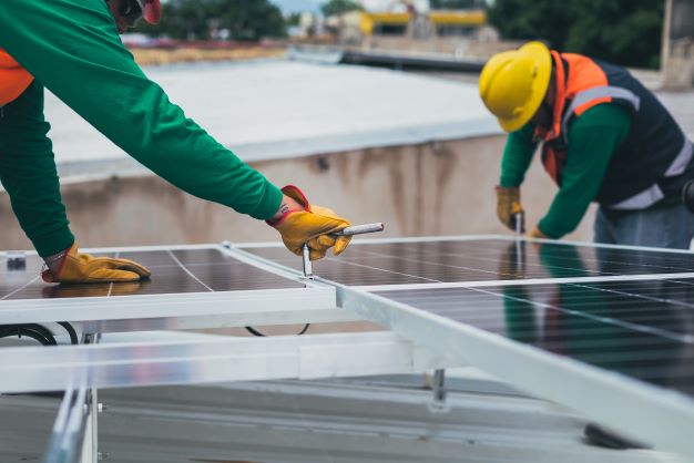 Figure 7. Installation of bolts in solar panels